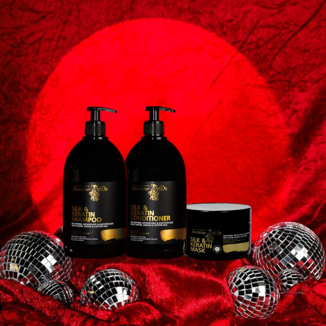 Σαμπουάν Silk & Keratin μεγάλο (1000 ml) + Conditioner Silk & Keratin μεγάλο (1000 ml) + Μάσκα Silk & Keratin μεγάλη (500 ml)