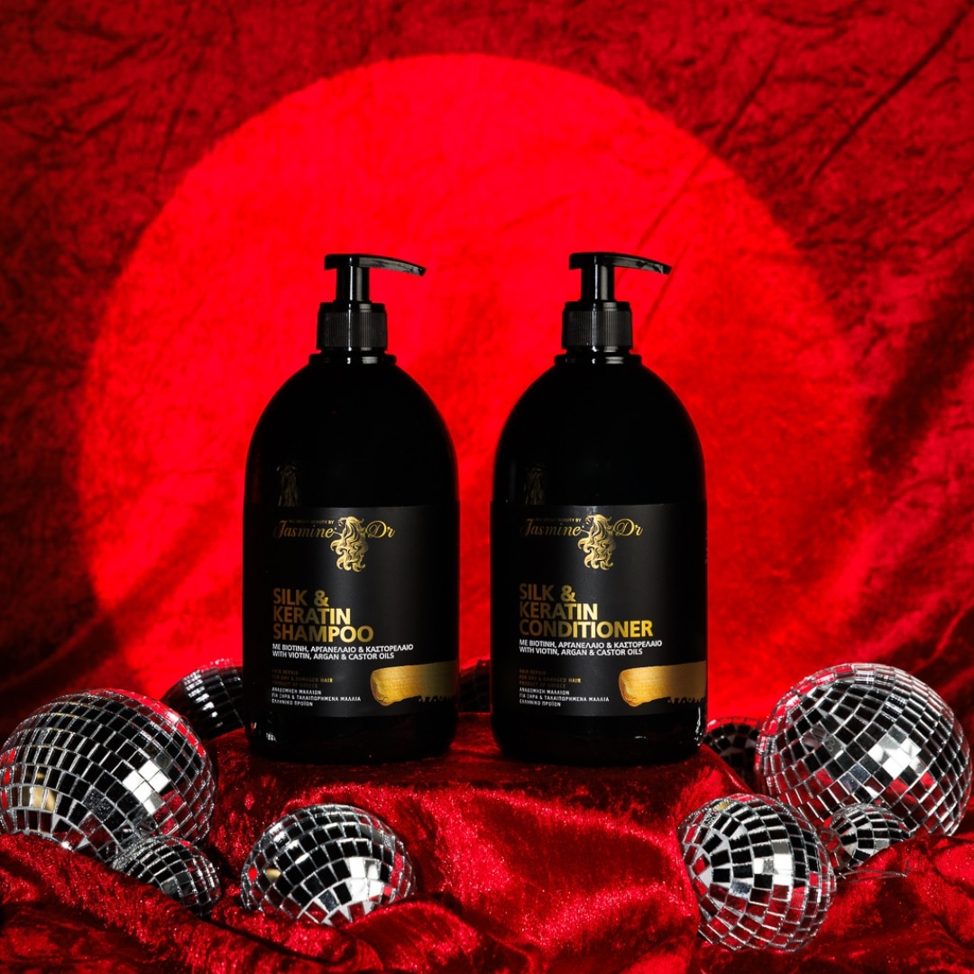 Σαμπουάν Silk & Keratin μεγάλο (1000ml) + Conditioner Silk & Keratin μεγάλο (1000ml)