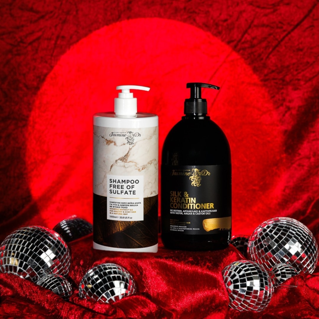 Σαμπουάν Sulfate Free (1000ml) + Conditioner Silk & Keratin (1000ml)